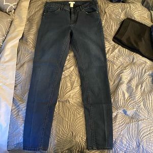 H&M stretch skinny dark blue jeans size 14